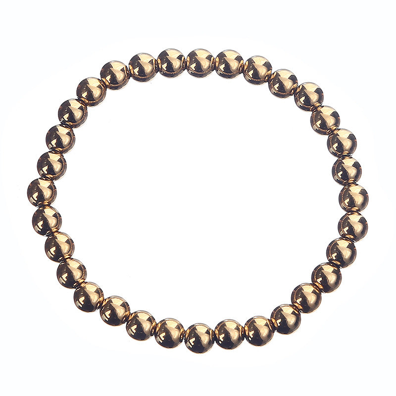 Enewton 4mm 6mm 8mm Stackable Bohemian Boho Stainless Steel 18k Gold Plated Beads Beaded Bracelet Jewelry Unisex
