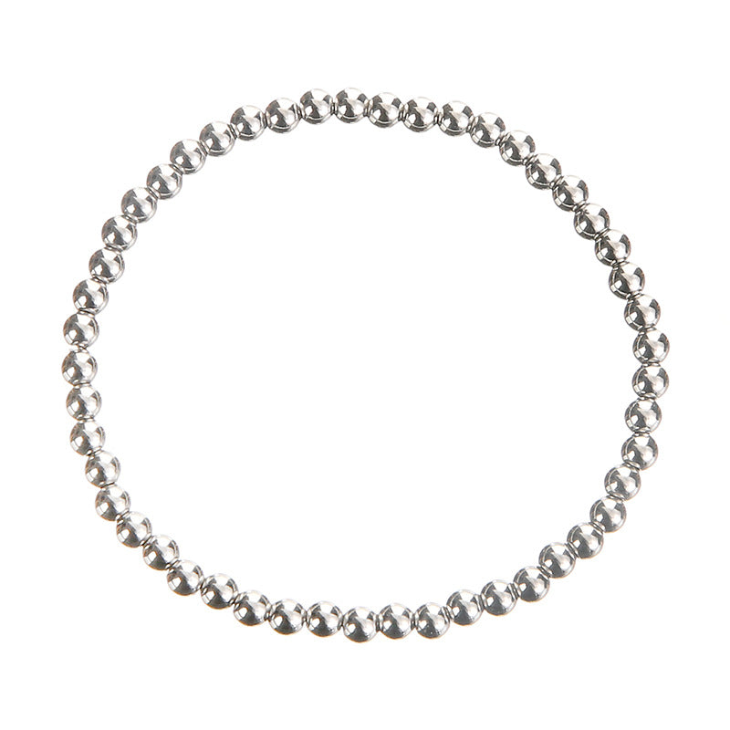Enewton 4mm 6mm 8mm Stackable Bohemian Boho Stainless Steel 18k Gold Plated Beads Beaded Bracelet Jewelry Unisex