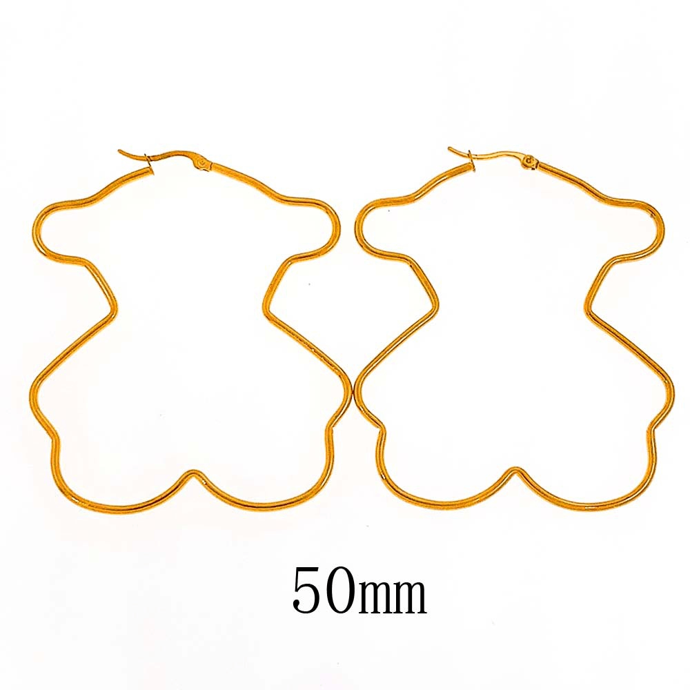 Stainless Steel Teddy Honey Bear Earing Hoops Gold Earring Women Jewelry