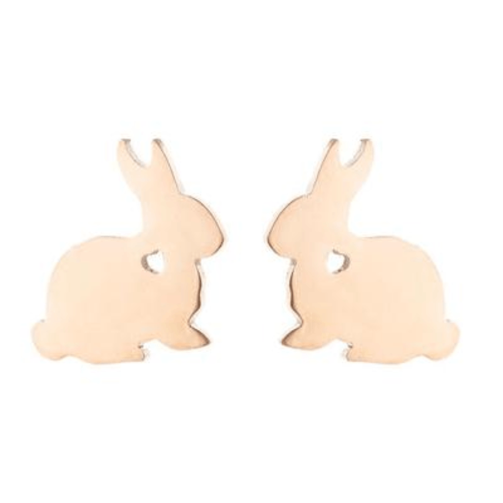 Tiny Rabbit Charm Stainless Steel Stud Earrings Jewelry Earring Women