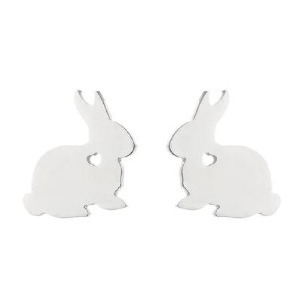 Tiny Rabbit Charm Stainless Steel Stud Earrings Jewelry Earring Women