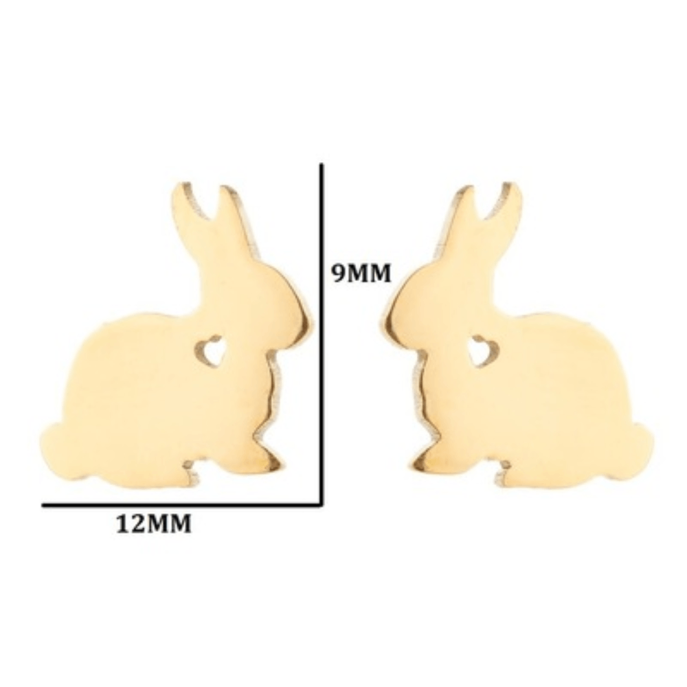 Tiny Rabbit Charm Stainless Steel Stud Earrings Jewelry Earring Women