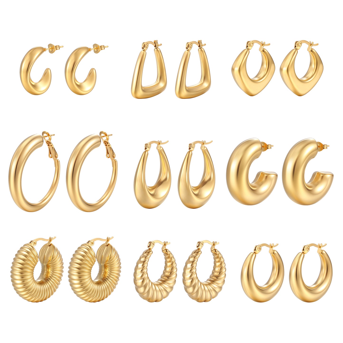 Wholesale fashion stainless steel jewelry earrings gold huggie hoop earring women jewelry China Manufacturer Supplier