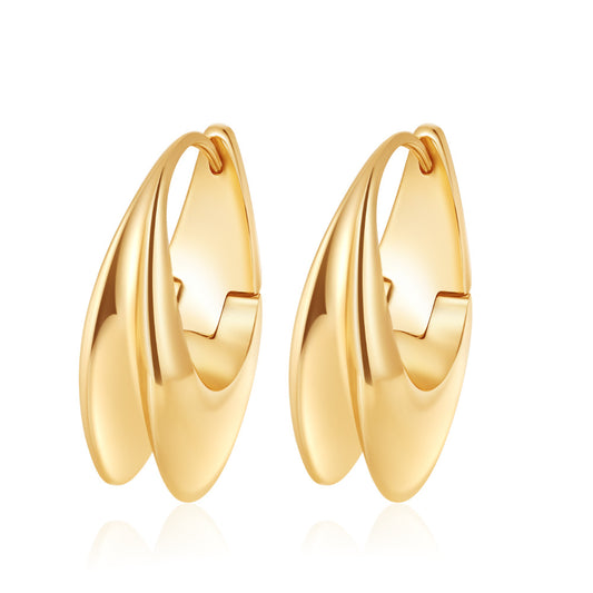 Unique Boho Blank Stainless Steel Blade Edge Hoop Earrings Jewelry for Women