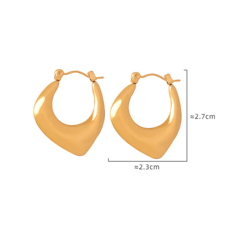 Boho Blank Stainless Steel Blade Edge 27x23MM Hoop Huggie Earrings for Women