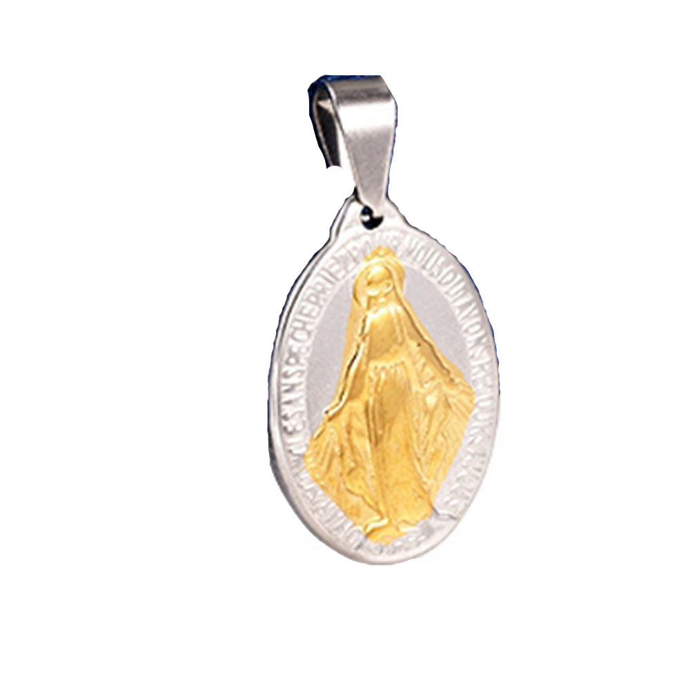 Fashion Blessed Stainless Steel Men's Women Miraculous Medal Holy Mother Virgin Mary Pendant Necklace Catholic Religious Jewelry