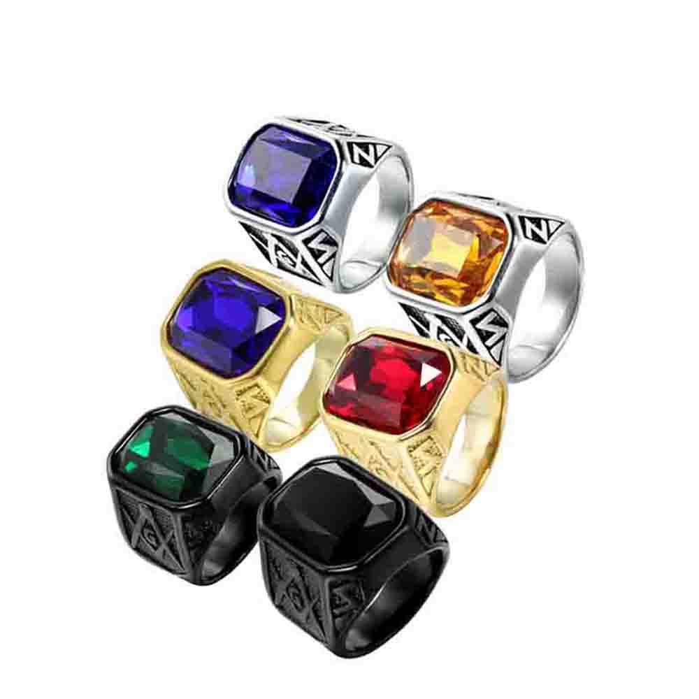 Wholesale Dainty Mens Stainless Steel Rings the Fashion Glass Zircon Charm Rings Jewelry for Men and Women