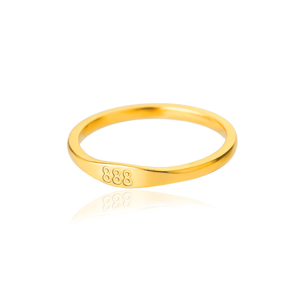 Wholesale Fashion Trendy Stainless Steel Angel Numbers Engraving Finger Rings Jewelry for Women