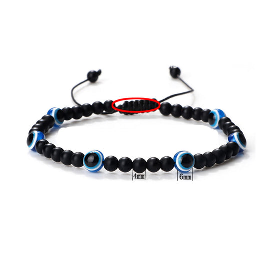 boho healing energy natural gemstone crystal blue green black lava stone evil eyes charm bracelet design for women everyday