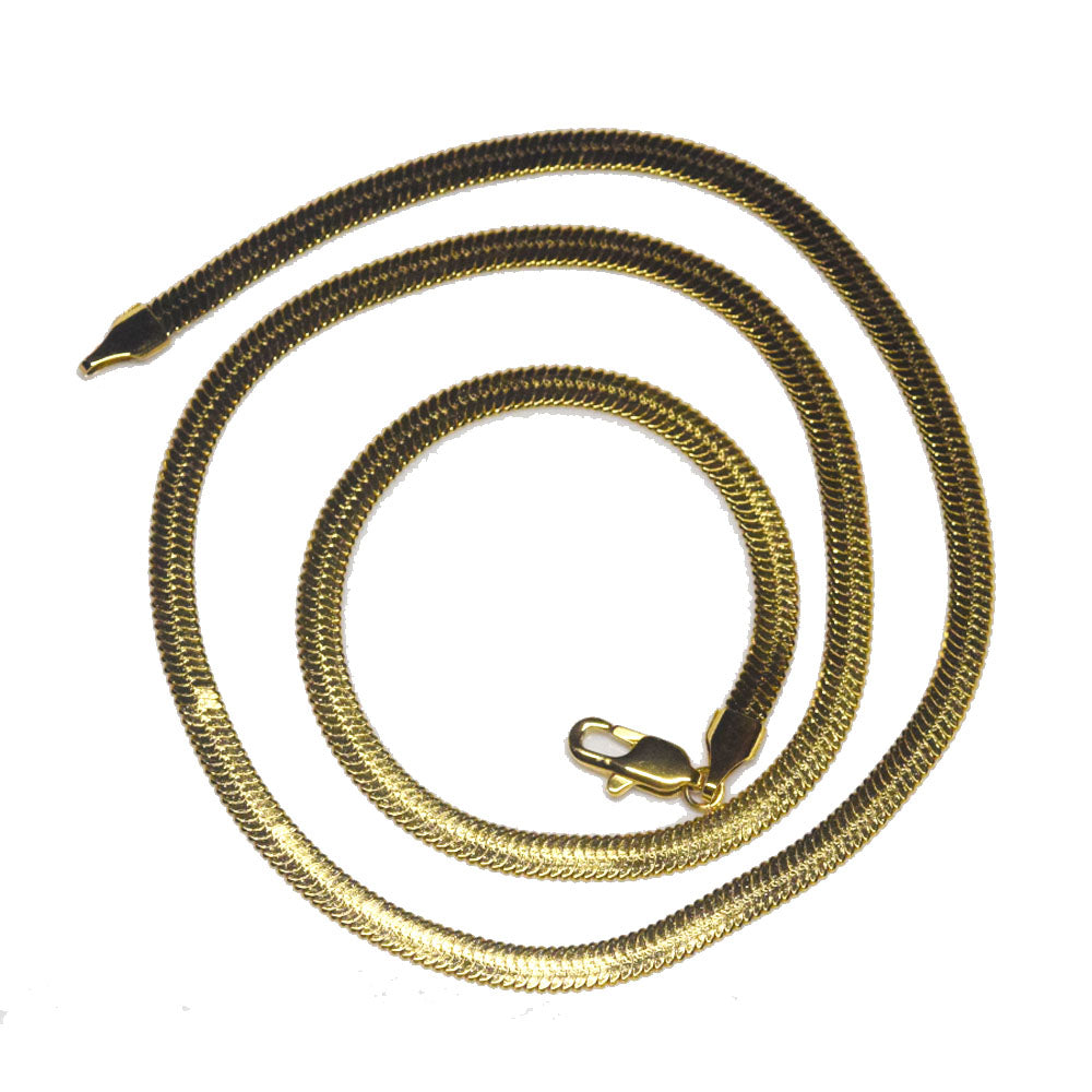 hot fashion Stainless titanium steel flat snake chain gold plated wide 20 inches 2-6mm wide choker necklace chain jewelry unisex