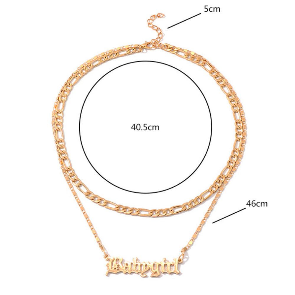 wholesale bohemian double layers gold plate alloy babygirl necklace jewelry