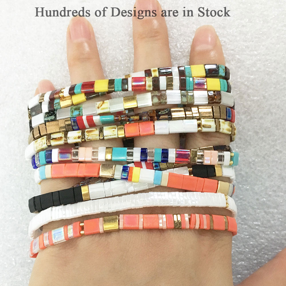 Hundreds of Colors available New Arrival Hot sale Women Multi-color options Pure Handmade Tila Beads Bracelet Fashion