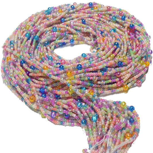 summer ice cream colors lovely colorful adjustable bulk tie on waist beads cotton cord with clasp belly chain jewelry for women