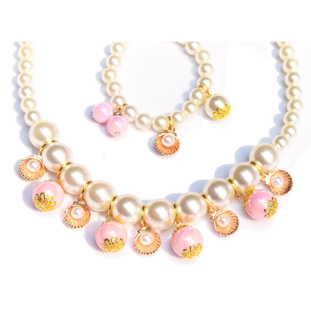 fashion handmade ABS chunky pearl beads beaded children jewelry sets toddler necklaces and bracelet for girls