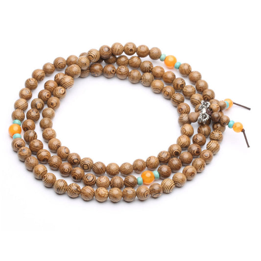 Handmade Jewelry Natural Wenge 6mm 108 mala prayer wooden beads Buddhist bead Wood Meditation Necklace Bracelet 1 buyer