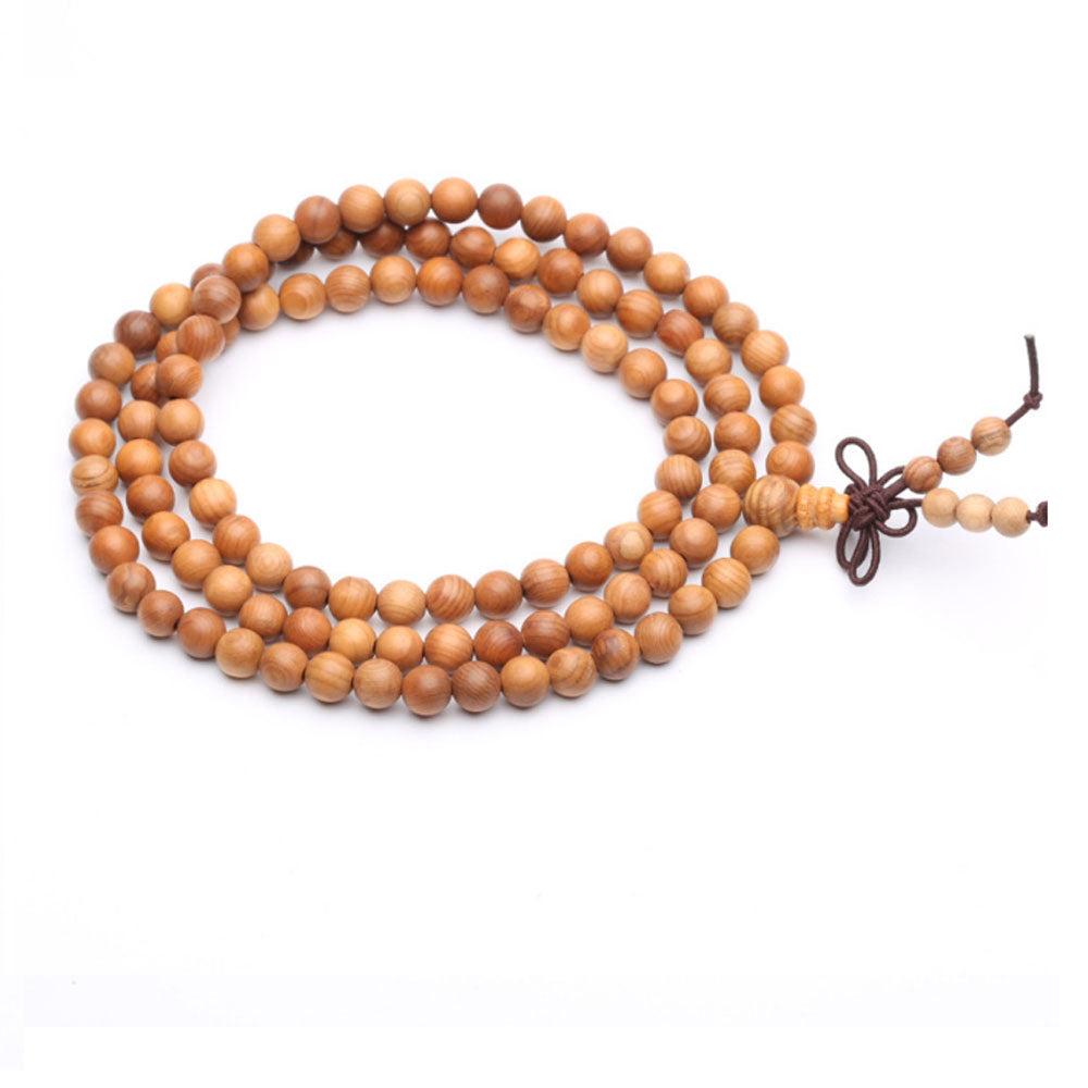 Cyepress 108 mala prayer beads Buddhist bead bangle Bracelet Wood Meditation bead bracelet for men