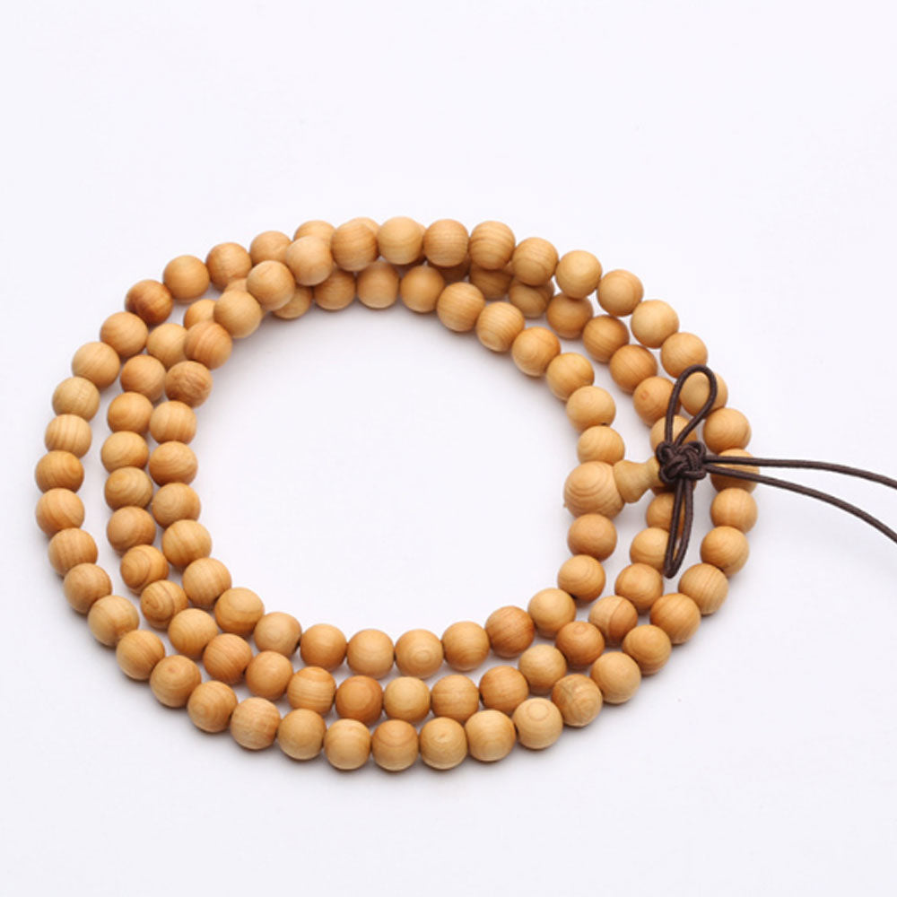Cyepress 108 mala prayer beads Buddhist bead bangle Bracelet Wood Meditation bead bracelet for men