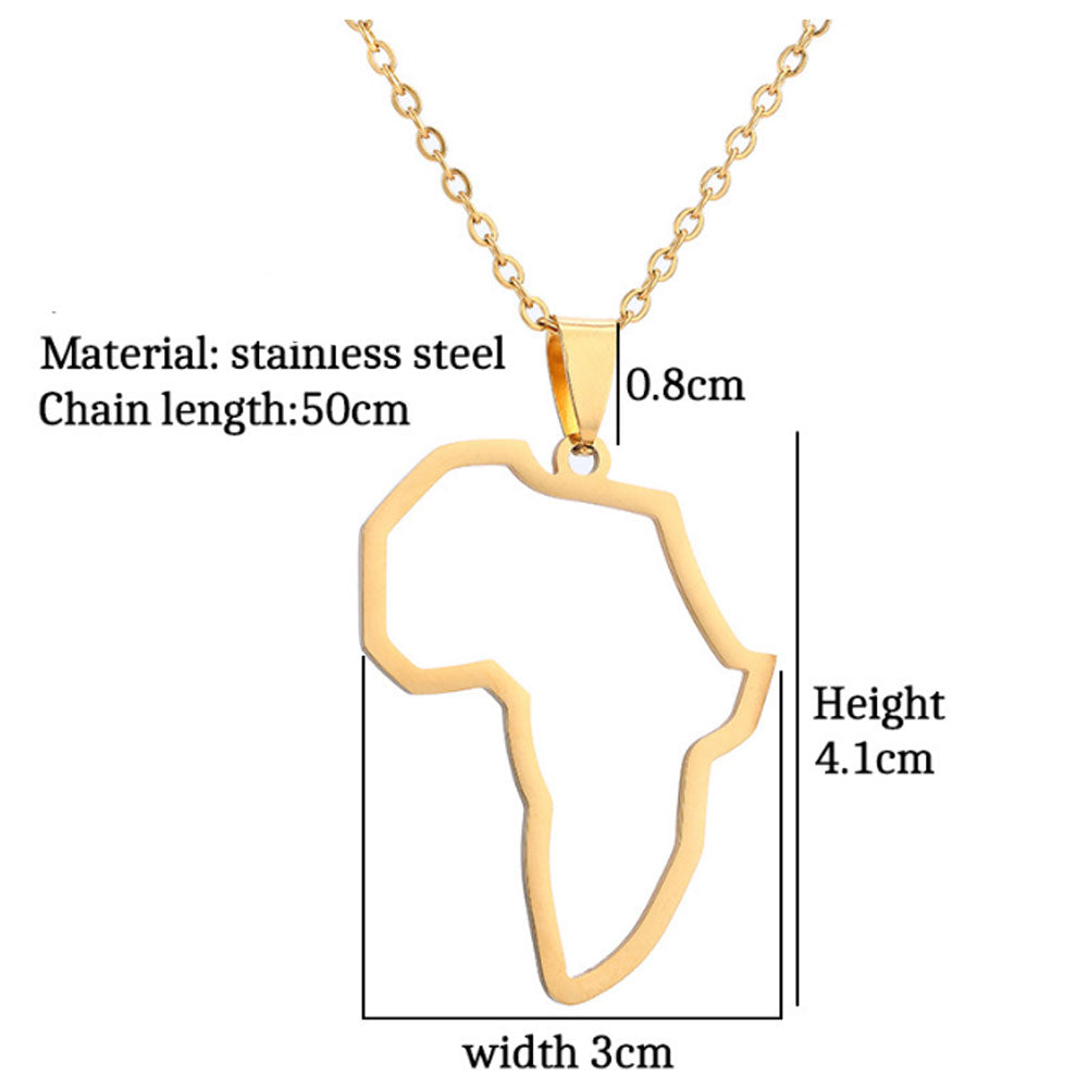 gold and silver plated stainless steel african map statement choker necklace jewelry