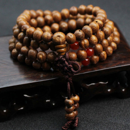 Wholesale Natural 108 mala prayer Woodfish fruit Bodhi bead wood bangle Bracelet Wood Meditation bracelet Buddhist for men