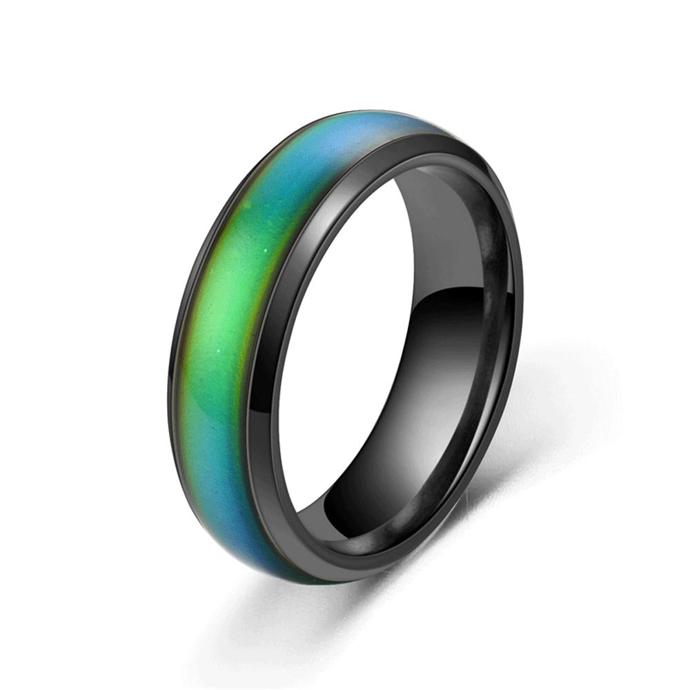 stainless steel mood ring colors change as temperature chainging finger ring unisex rings jewelry