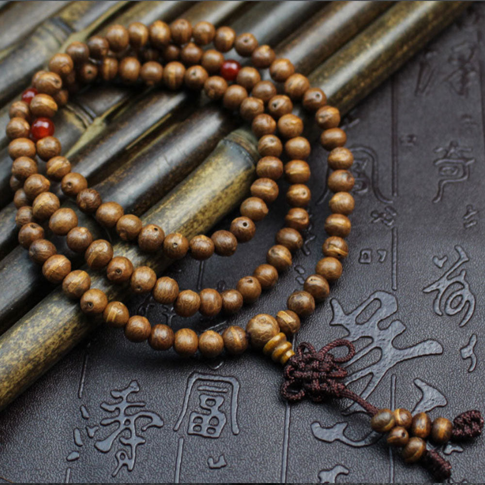 Wholesale Natural 108 mala prayer Woodfish fruit Bodhi bead wood bangle Bracelet Wood Meditation bracelet Buddhist for men