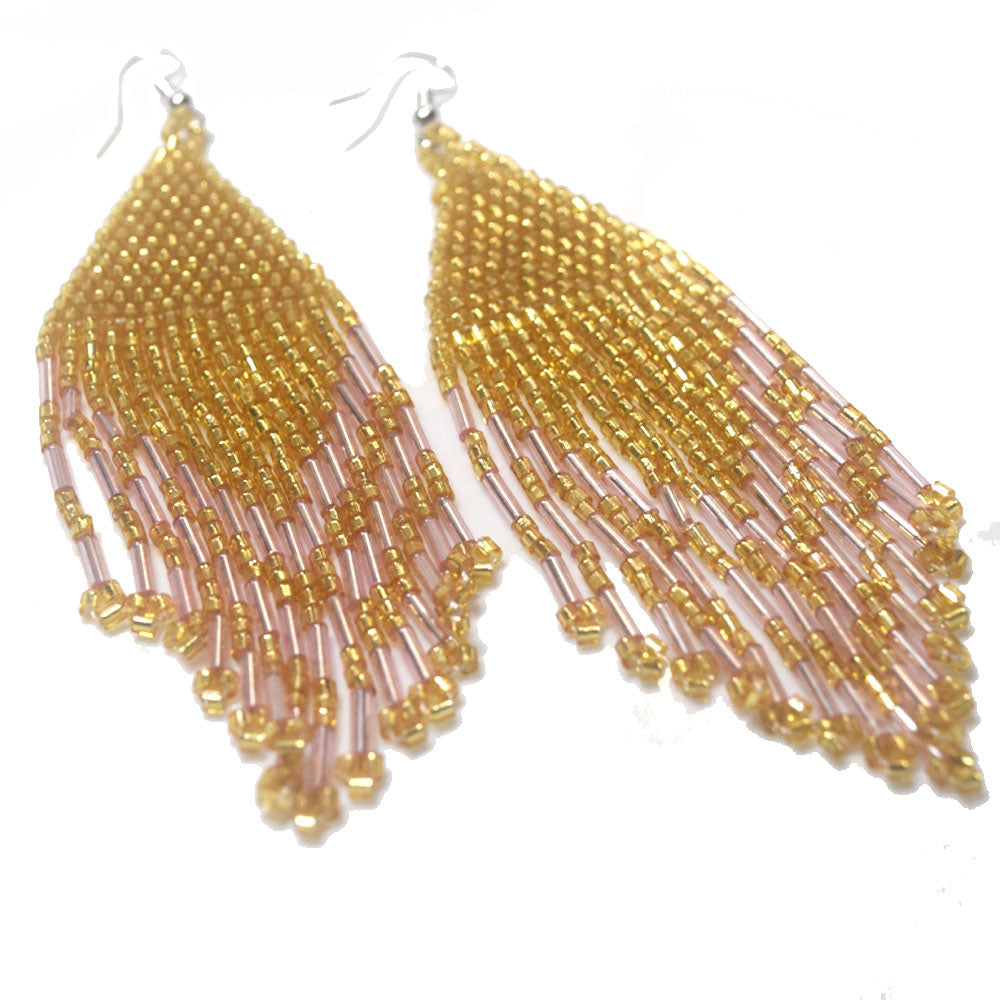 boho glass rice seed beads beaded fringe tassel earring statement dangle tassels earrings women jewelry distributors