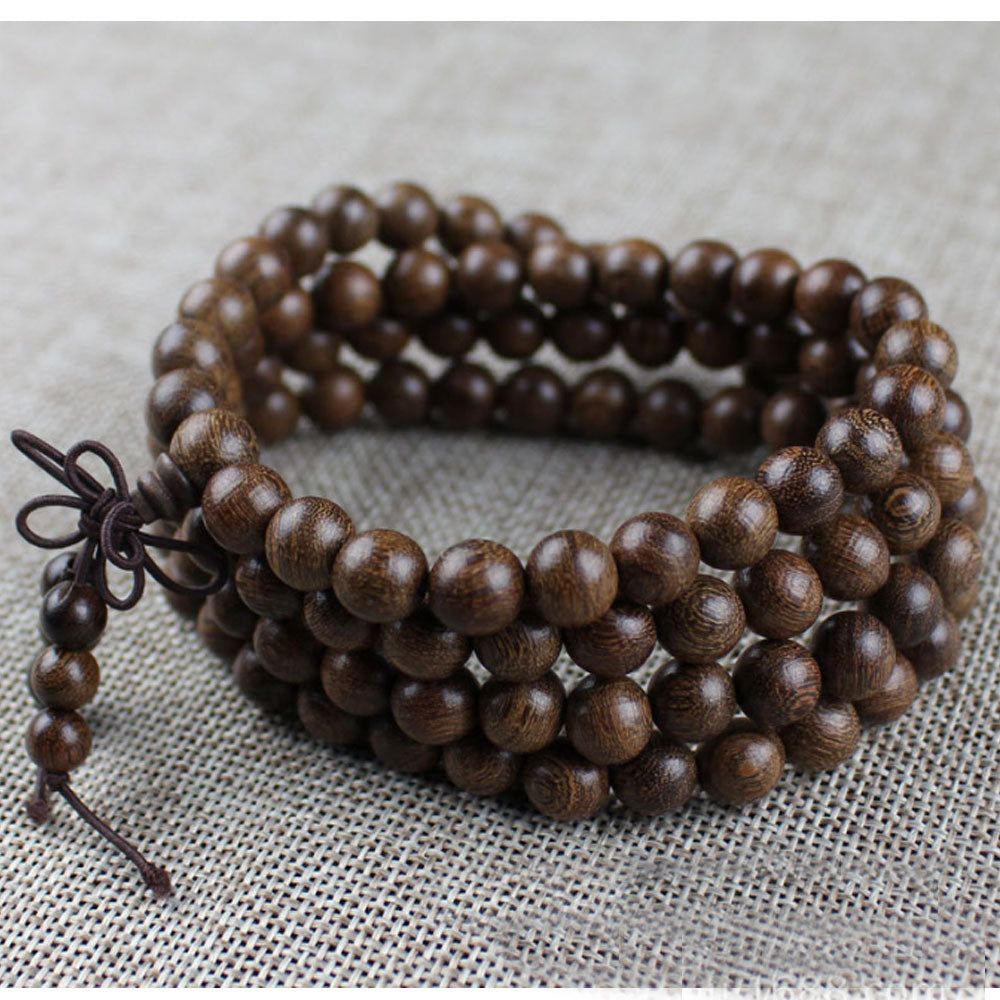 Handmade Jewelry natural golden sandalwood 108 mala prayer wooden beads Buddhist bead Wood Meditation Necklace Bracelet