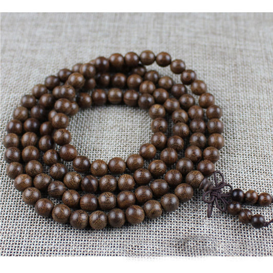Handmade Jewelry natural golden sandalwood 108 mala prayer wooden beads Buddhist bead Wood Meditation Necklace Bracelet