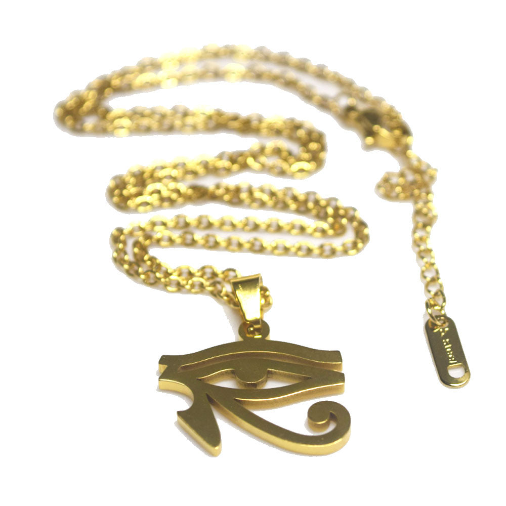 ancient egyptian gold silver color men's eye of horus stainless steel pendant necklace men necklaces hip hop women