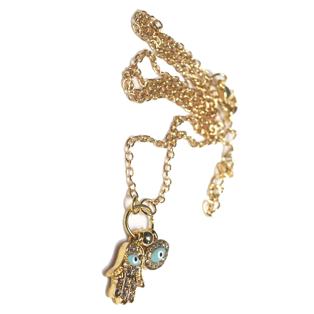 brass alloy iced out fatima hand pendant necklace blue cheap price necklaces jewelry