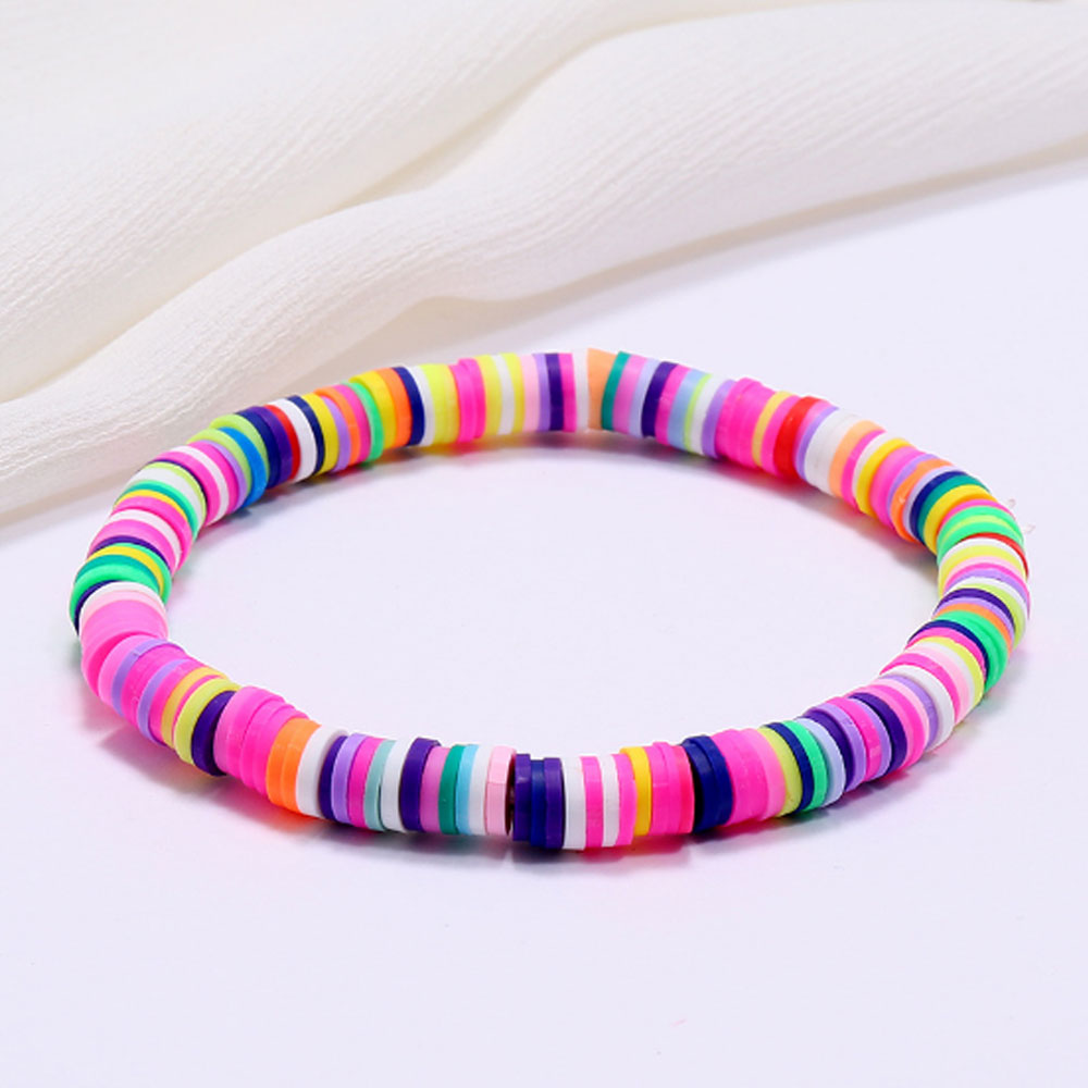 handmade fashion soft polymer clay disc bead bracelet jewelry