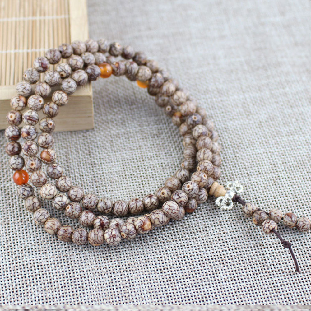 Natural silver line bodhi seeds mala prayer beads Buddhist bead bracelet buddha Meditation men fashion jewelr