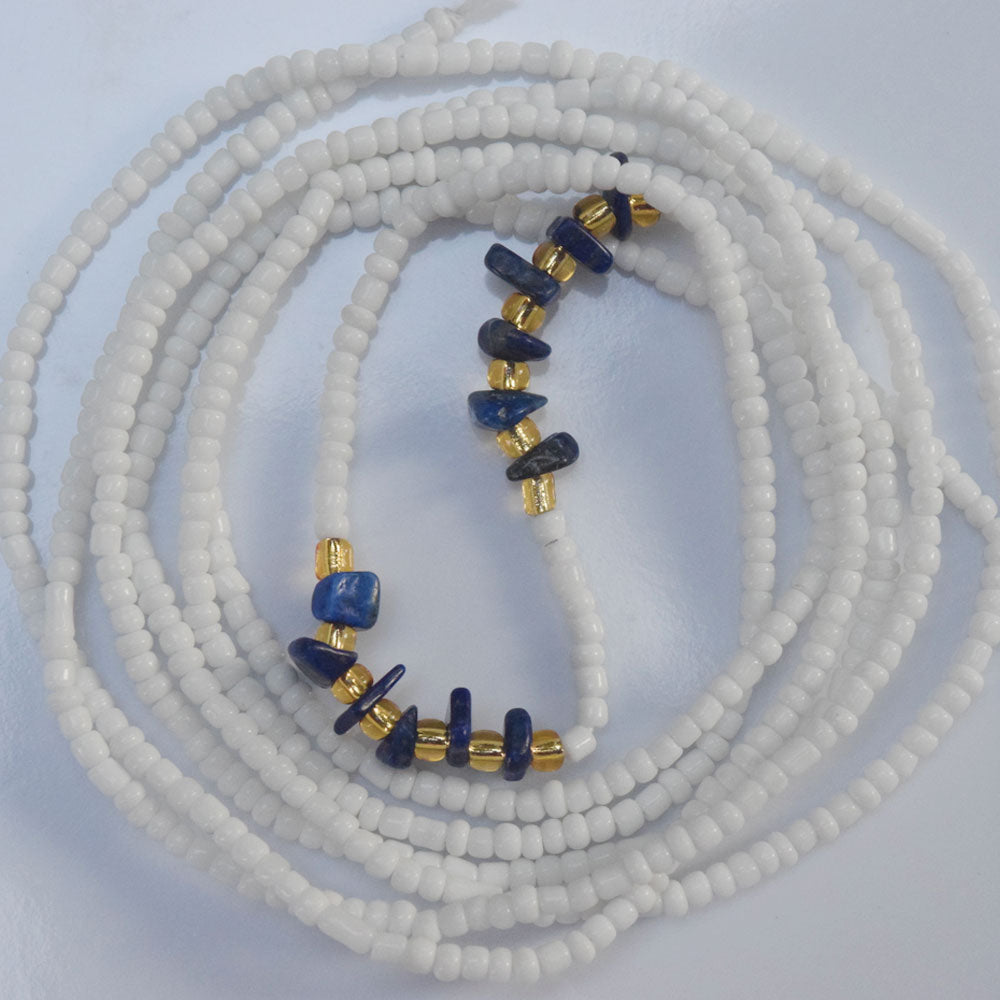 natural blue lapis stone crystal charm weightloss string adjustable tie on african waist beads belly chain women body jewelry