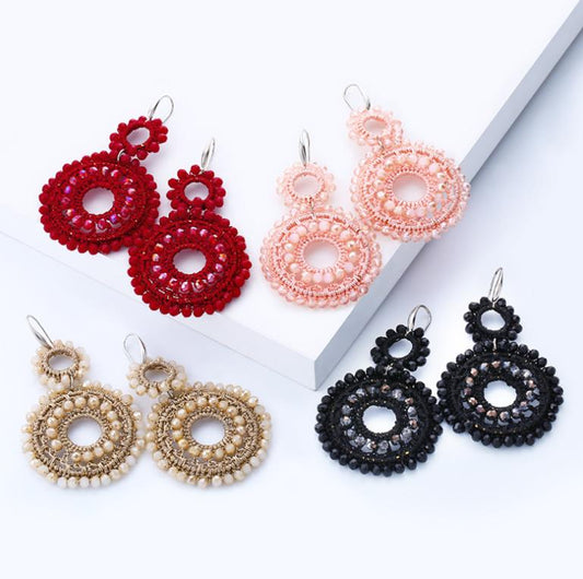 Lady simple design seed beads hand-made bohemian beach style fashion earring