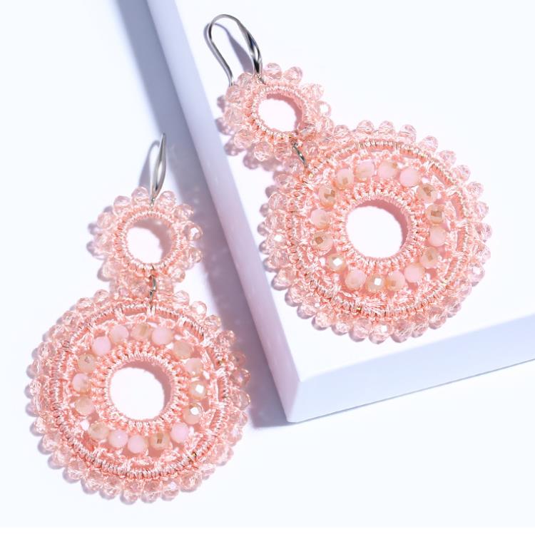 Lady simple design seed beads hand-made bohemian beach style fashion earring