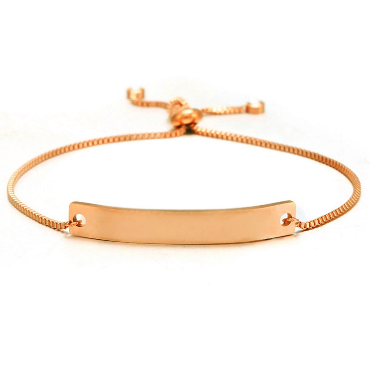 Stainless steel Silver gold and rose gold plated Engraving blank Fashion bangle bracelet Jewelry for Women MEN unisex
