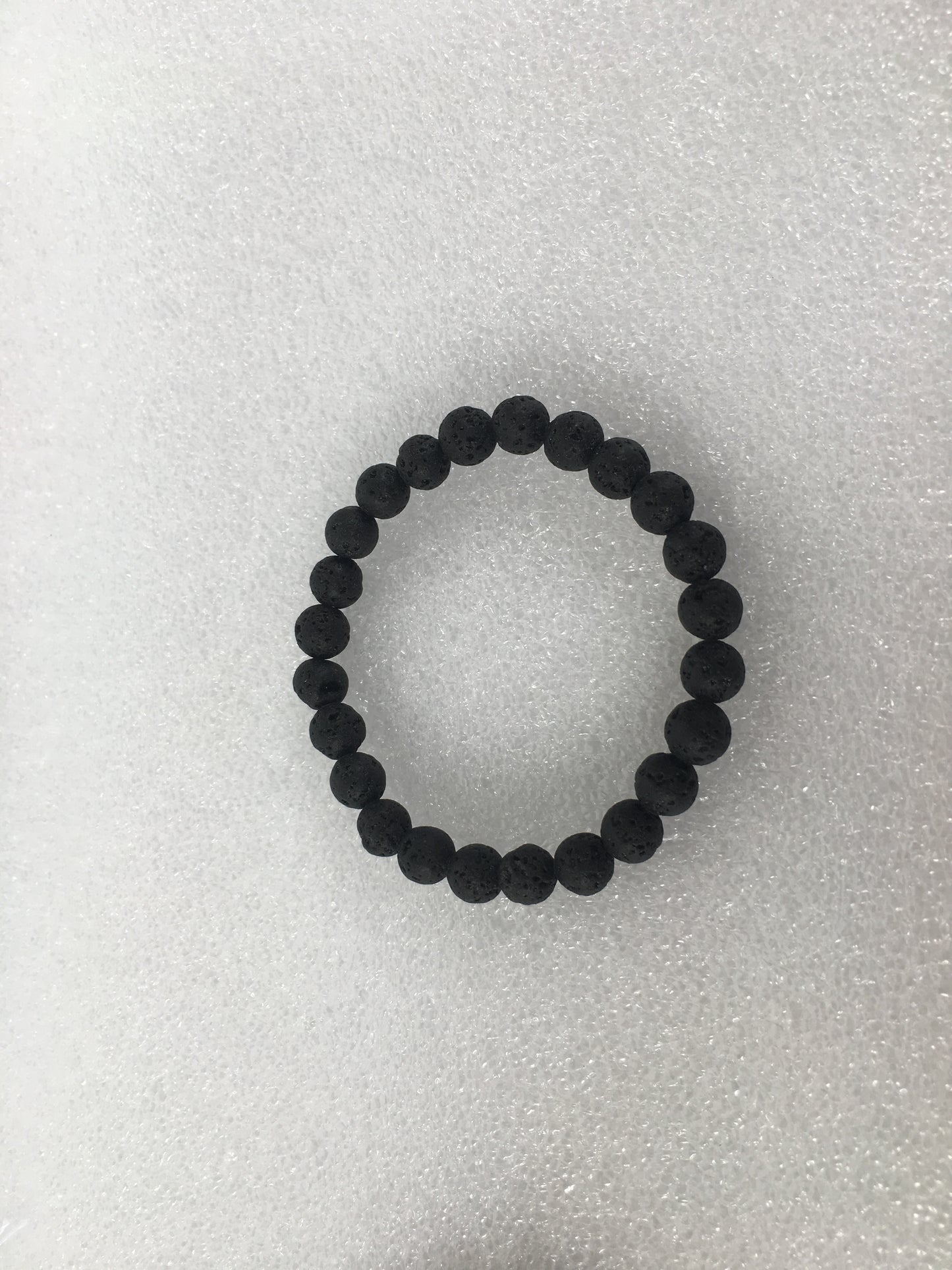 8MM 10MM 12MM Black Lava Stone Beads Elastic Cord Essential Oil Diffuser Handmade Bracelet