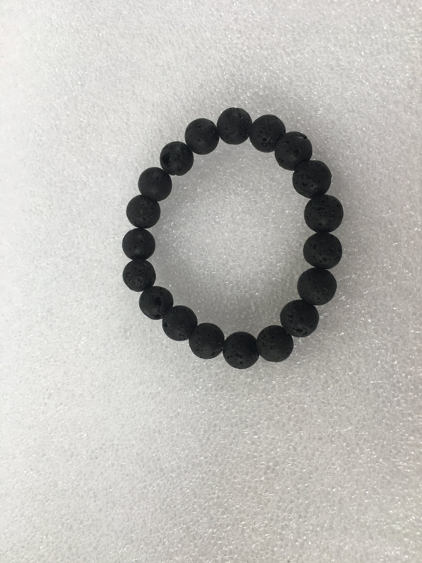 8MM 10MM 12MM Black Lava Stone Beads Elastic Cord Essential Oil Diffuser Handmade Bracelet
