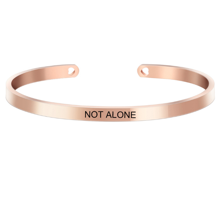 custom wholesale stainless steel open cuff engraving inspiration words bracelet jewelry women