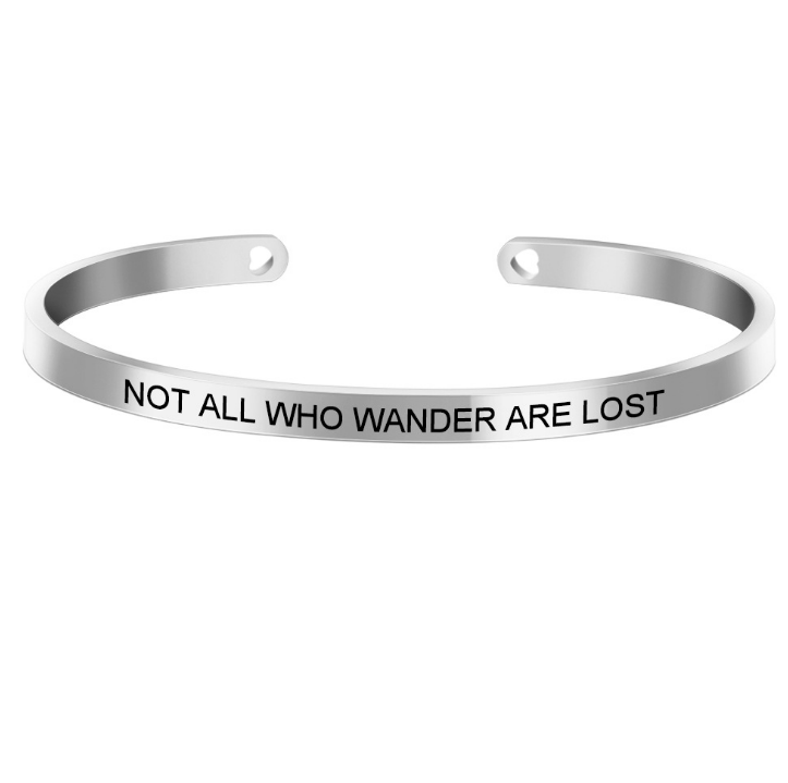 custom wholesale stainless steel open cuff engraving inspiration words bracelet jewelry women