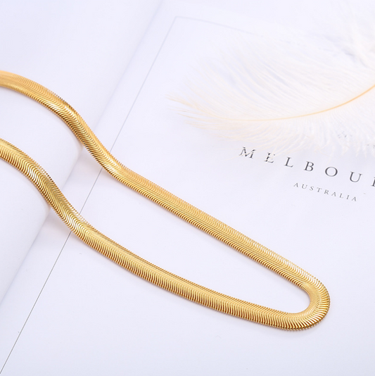 Alloy Gold color men girls SNAKE JEWELRY chain necklace width 6MM