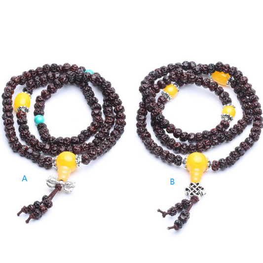 Wholesale Handmade Ruyi rudraksha prayer 108 beads mala Yoga jewelry