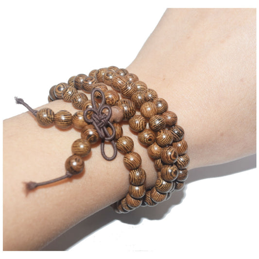 Unisex Natural Wenge 6mm 108 mala prayer beads Buddhist bead Necklace Bracelet Wood Meditation Rosary men fashion jewelry