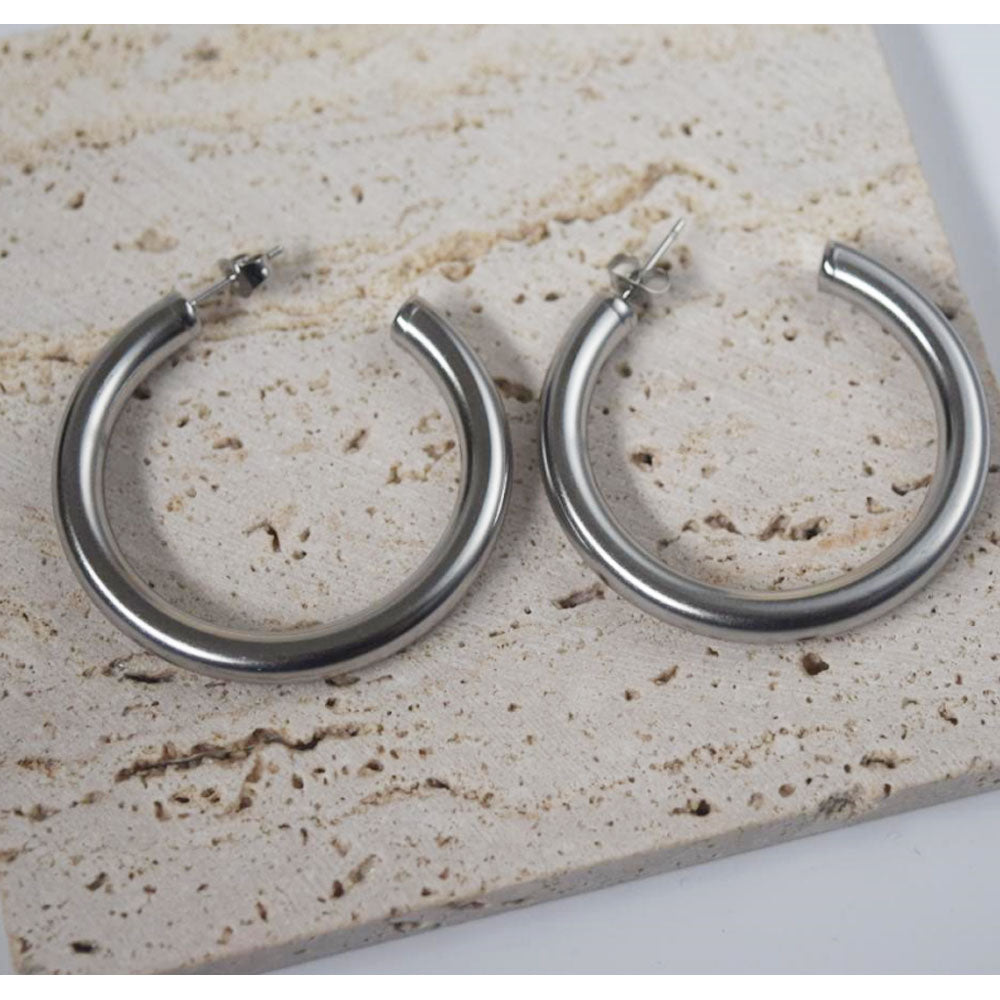 wholesale stainless steel hollow half hoop c earring gold plated earring jewelry for women China manufacturer factory supplier