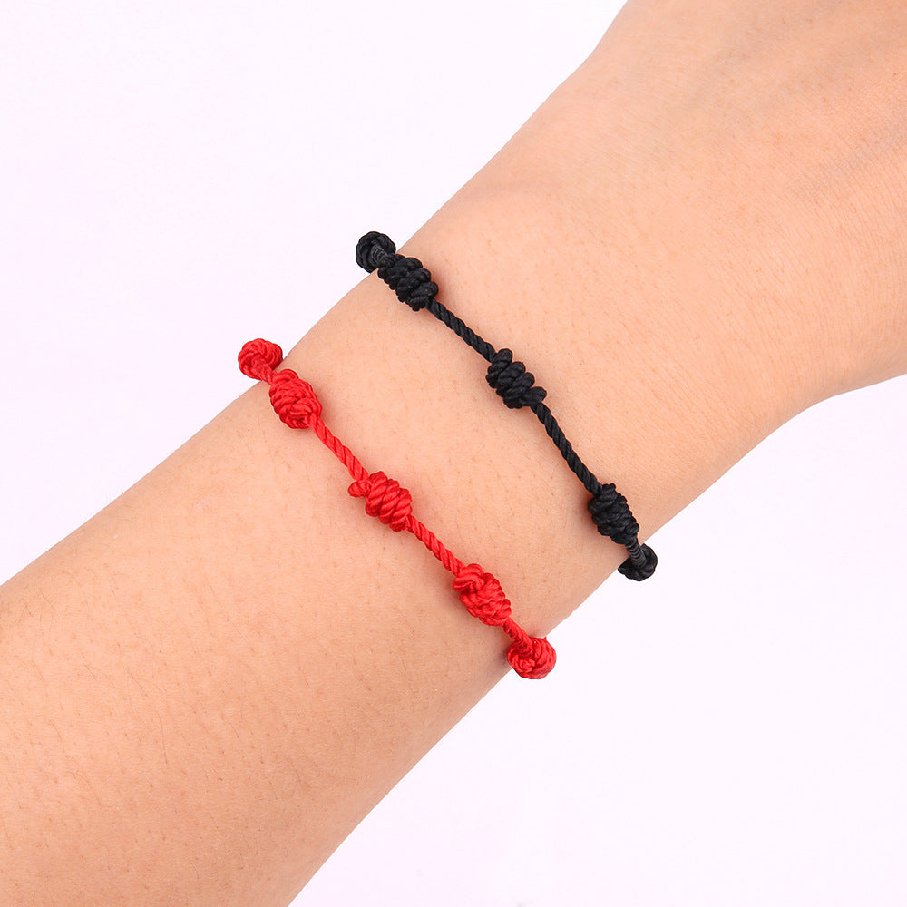 adjustable good lucky red rope cord string thread braided bracelet charm hand woven red bracelets jewelry