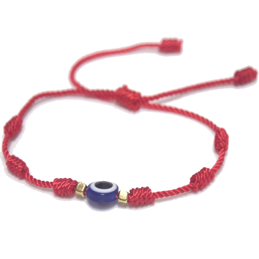 handmade adjustable black red rope string boho good luck turkish devil eye charm bead bracelet jewelry