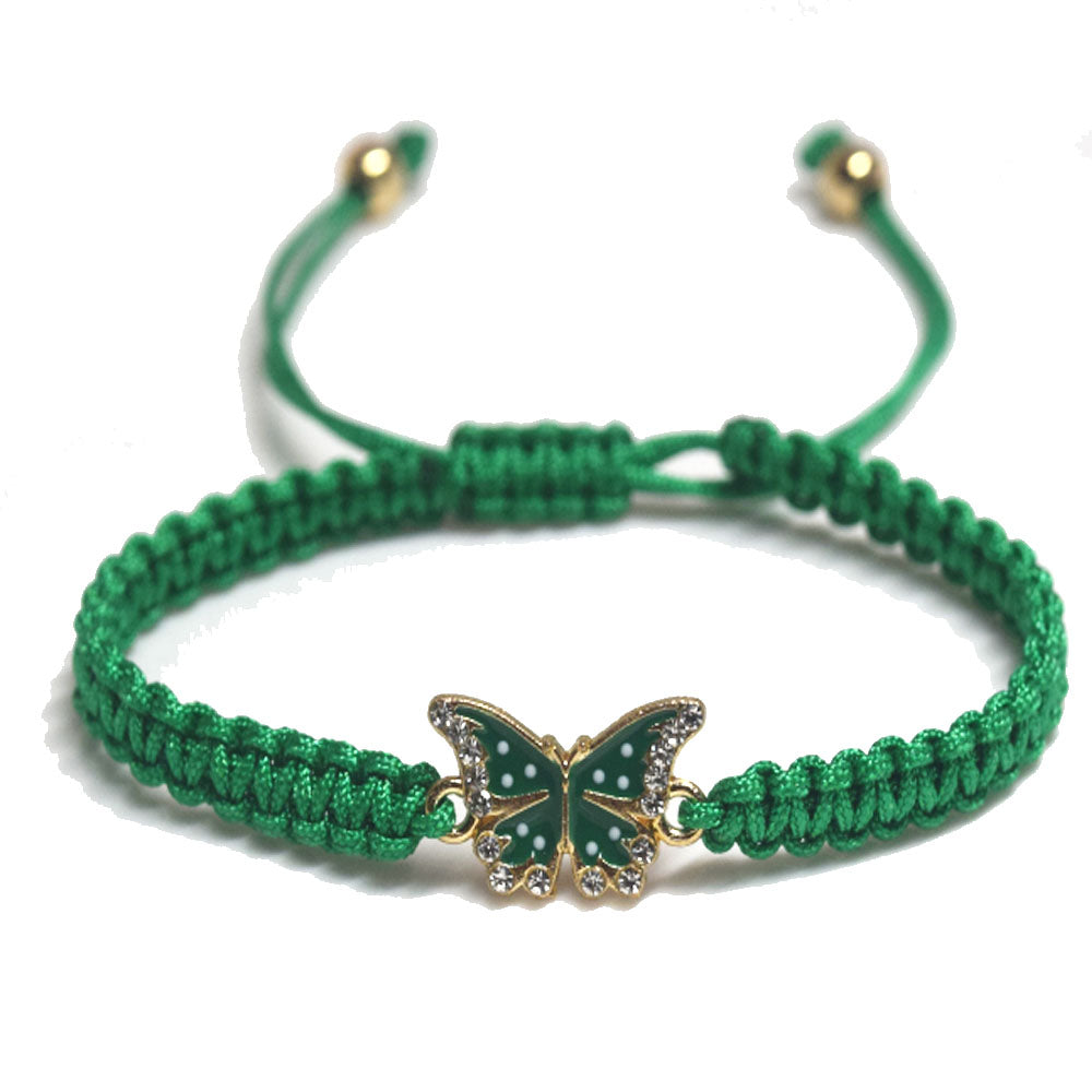 handmade lady butterfly rope string thread woven bracelet jewelry women bracelets adjustable black green red white colors