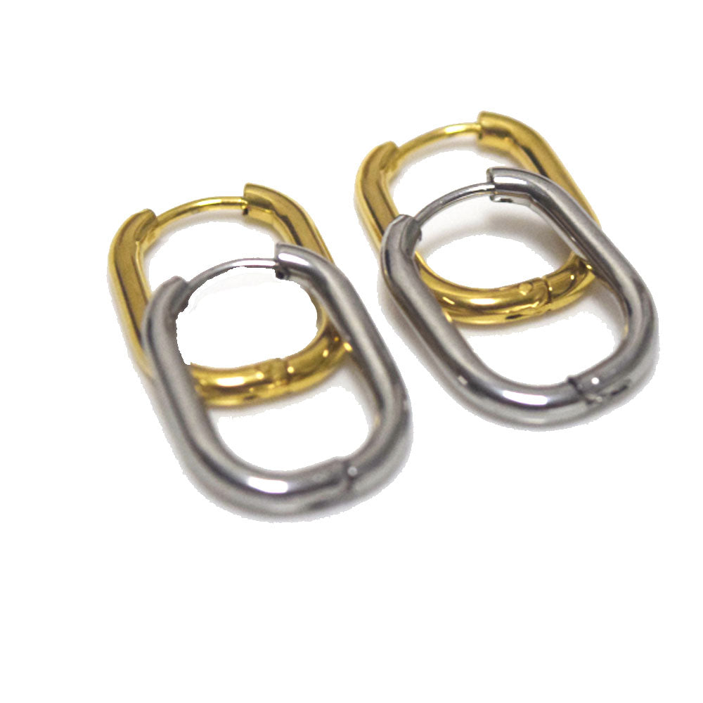 stainless steel earring wire hoop drop rectangle women earrings jewelry