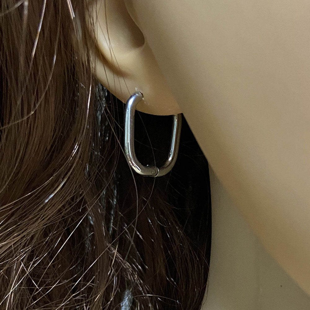 stainless steel earring wire hoop drop rectangle women earrings jewelry