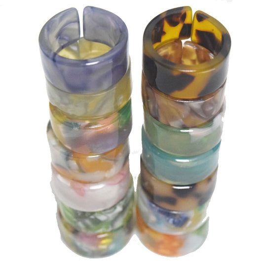 women acrylic resin finger rings jewelry open cuff design bulk